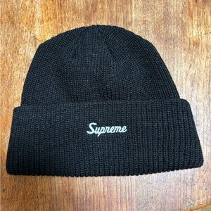 Supreme Black Waffle Knit Beanie